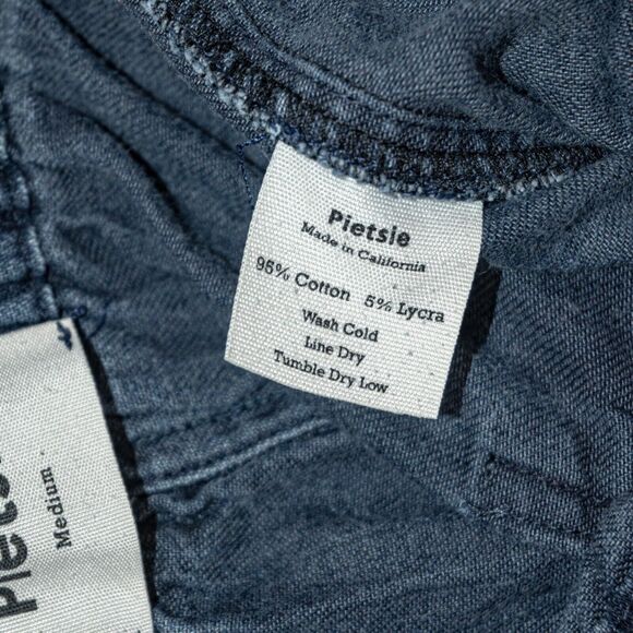 Pietsie Baja Paperbag Pants in blue denim Size M Made in CA - Picture 5 of 9